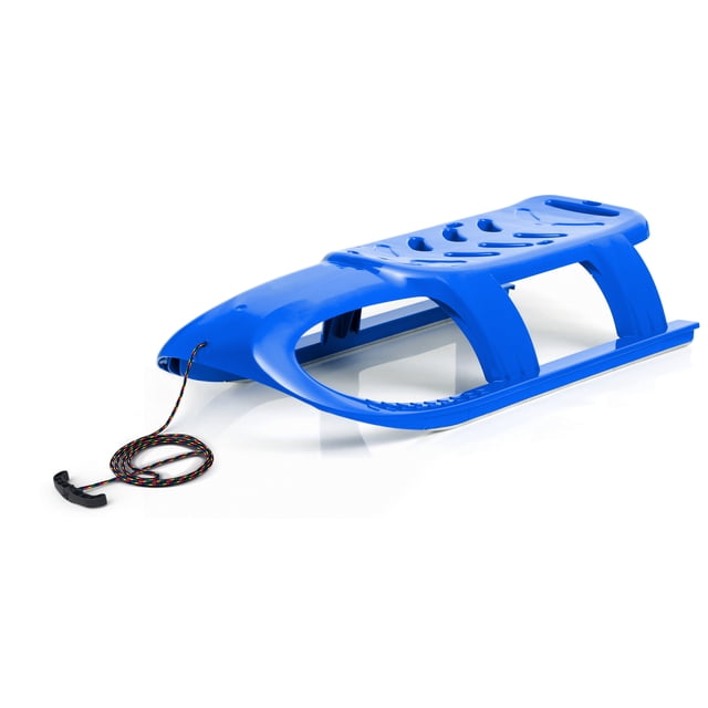 ArcticThrill Snow Sled for Kids - SnowRocket Sledge - Single Rider Racer Toboggan with Pull Rope; Outdoor Plastic Winter Sleigh for Toddlers & Kids
