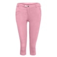thumbnail image 3 of Timegard Capri Pants for Women Low Waisted Button Skinny Solid Color Leggings Work Pants with Pockets, 3 of 6
