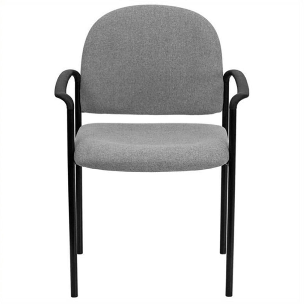 Scranton & Co Stackable Side Guest Chair with Arms in Gray
