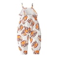 thumbnail image 4 of Zwiiyzr Tout-Petits Enfants Garçons Filles Été Mignon Imprimé Rugby Bretelles Barboteuse Combinaison Vêtements Bébé Jaune 4 Ans, 4 of 9
