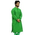 thumbnail image 3 of Atasi Kurta Long Ethnique pour Homme Vert Style Bollywood Chemise de Designer - Petit, 3 of 7