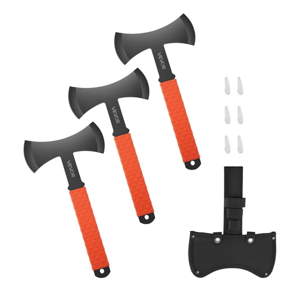 VEVOR Haches de Lancer et Tomahawks, Lot de 3, Hache à Double Embout de 11,9 Pouces, Ensemble de Hachette de Lancer