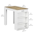 thumbnail image 2 of CoSoTower Bar Table with Drawer and 3 Storage Shelves, Bar Height Table, High Top Pub Table for Home Bar, Kitchen, Grey, 2 of 7