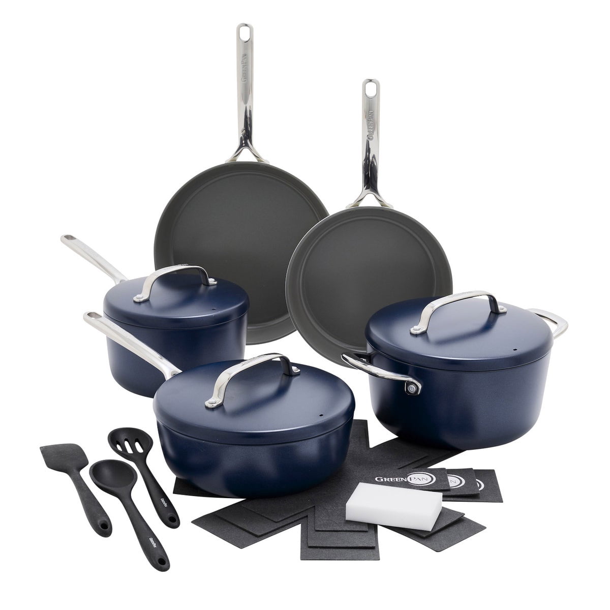 GreenPan GP5 Ceramic Non-Stick Cookware set, 15-pieces Blue