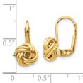 thumbnail image 2 of 14k Yellow Gold Love Knot Leverback Earrings Drop Dangle, 2 of 6