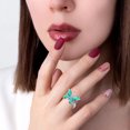 thumbnail image 3 of PVCS Anneau Élégant Strass Simple-Alliage Bijoux Accessoires Cadeau de Personnalité Féminine, 3 of 3