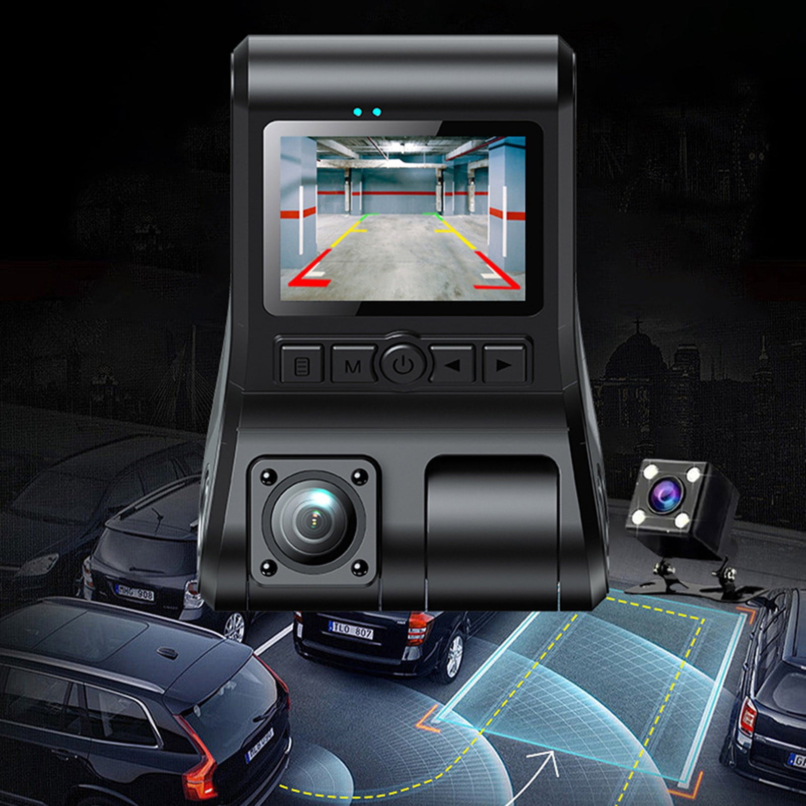 COFEST Dash Cam， Camera FHD 1080P， Dual Dash Camera Front and Inside Supports Loop Recording and Parking Monitoring Black