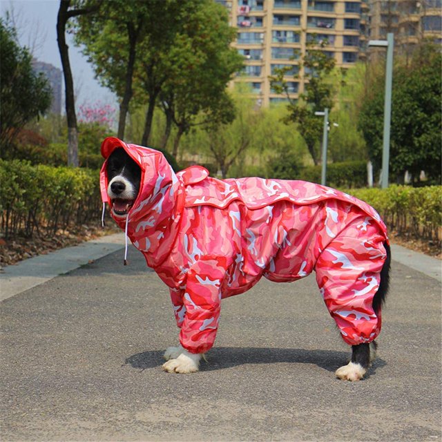 Dog Raincoat with Detachable Hoodie, Adjustable Outdoor Drawstring Dog Coat, Waterproof Dog Jacket, Rain Jacket with Hood and Collar Hole, 10 Sizes, 14