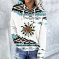 thumbnail image 2 of Frostluinai Chandails à Capuchon pour Femmes, Vache Aztèque Westerna, Chandails Graphiques pour Femmes, Cordon de Serrage, Molletonné Doublé, Chandail à Enfiler d'Automne avec Poche, 2 of 6