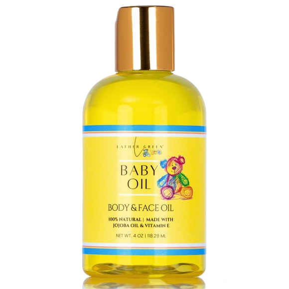 Body & Face All Natural Oil made with Sunflower Seed Oil & for Kids / Children / Toddlers - 4 oz by LatherGreen