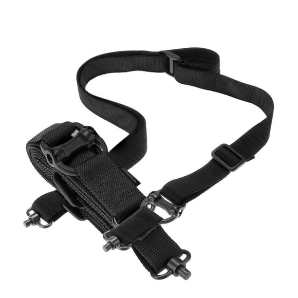 Mignova Rétro Tactique à Détachement Rapide QD 1 2 Points Multi Mission 1,2 Pouces Sangle d'Épaule Ajustable, Extérieur Portable Tactique Multi-Fonction à Point Unique Sangle Suspendue pour Pistolet de Chasse (Noir)