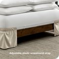 thumbnail image 3 of Bare Home Adjustable Wrap Around Bed Skirt - 15 Inch Drop - Easy Fit - Ruffle Pleats - California King, Sand, 3 of 6