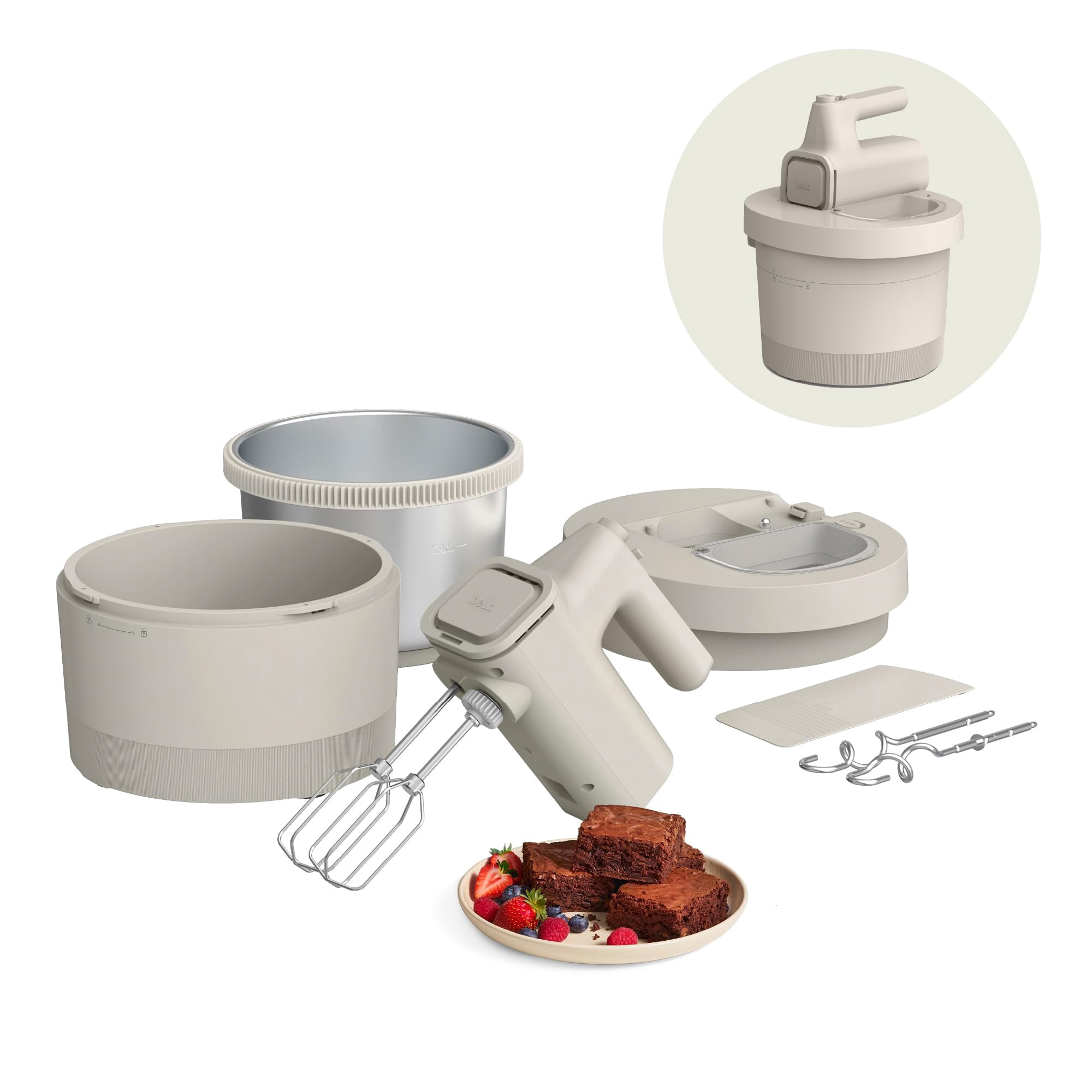bella 3.5 Qt Hand & Stand Mixer, 2 in 1 Electric