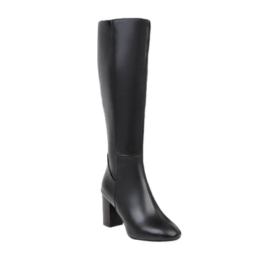Jsaierl Knee High Boots for Women Gogo Boots 70s Boots,Leather Pointed Toe Chunky Knee High Platform Dress Boots, Fashion Long Chunky Tall Gogo Boots for Fall