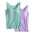 thumbnail image 4 of Womens Cotton Camisole Adjustable Camisole With Frame Bra Stretch Undershirt, 4 of 6