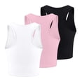 thumbnail image 3 of GDREDA Gym Racerback Tank Tops Women's 3 Piece Tank Tops Ribbed Seamless Workout Exercise Shirts Yoga Crop Tops Women's Tanks & Camis Red,S, 3 of 3