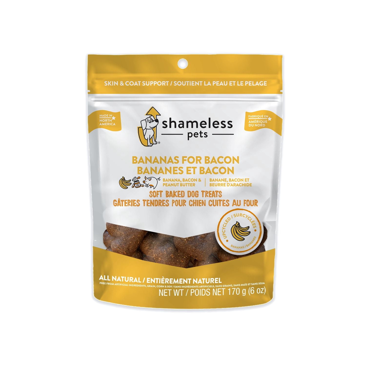 Shameless Pets Bananas For Bacon Soft Baked Upcycled Biscuits Banana, Peanut Butter & Bacon Soft Baked Dog Treats