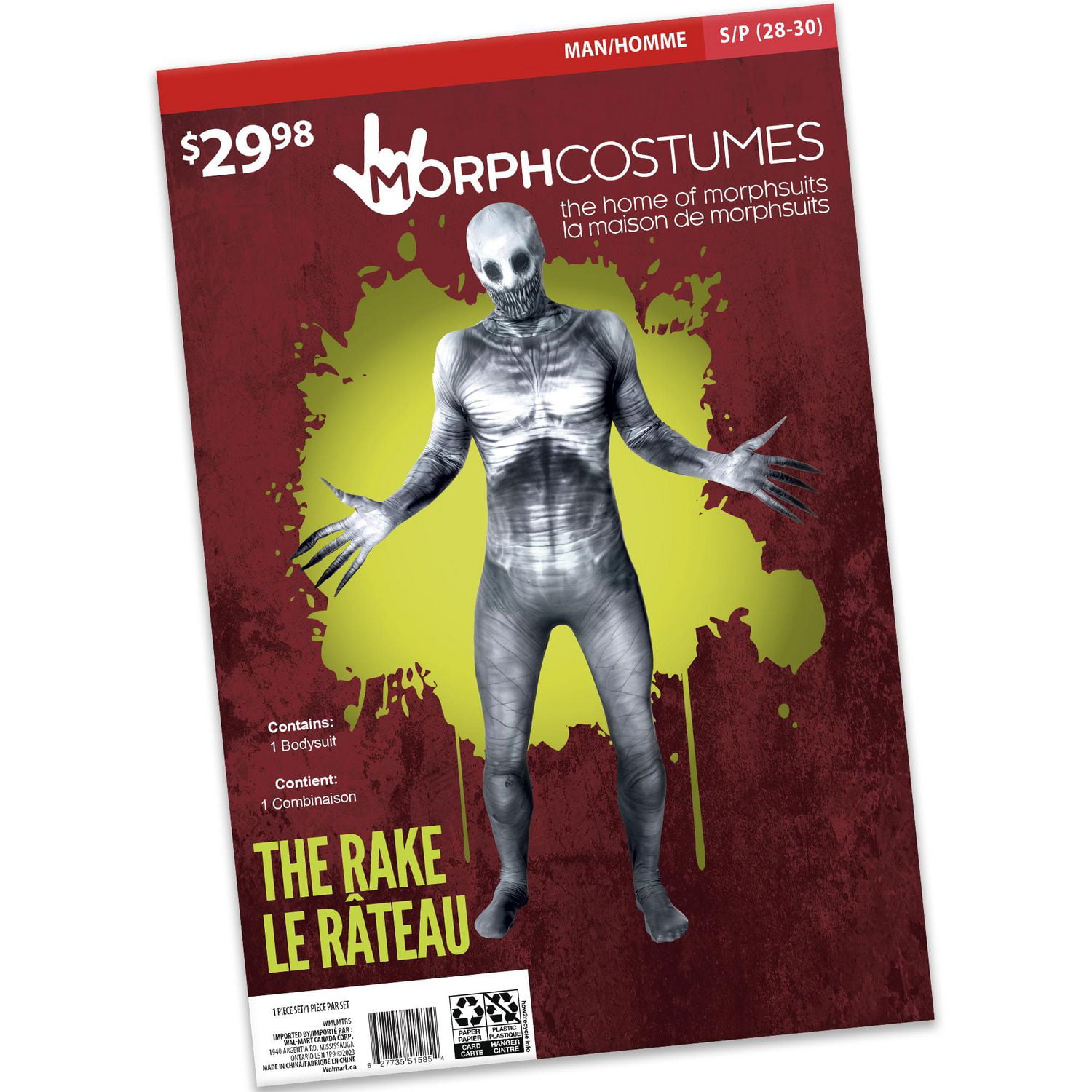 Costume d'Halloween Morphsuits de la Légende Urbaine du Rateau pour Adultes
