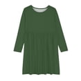 thumbnail image 5 of MeetoTime Robe de Performance pour Filles à Manches Longues, Couleur Unie, Col Rond, Extensible, Robe de Récital Scolaire, 4-14 Ans, Vêtements pour Enfants, 5 of 5
