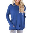 thumbnail image 1 of LAPA Womens Tops Solid Round Neck Tunic Raglan Shirts Long Sleeve Shirt Blouse, 1 of 3