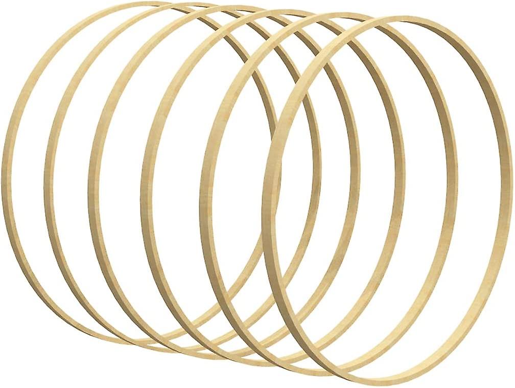 6 Pack 10 Inch Wooden Bamboo Floral Hoops Wreath Rings For Making Wedding Wreath Decor And Wall Hanging Craft