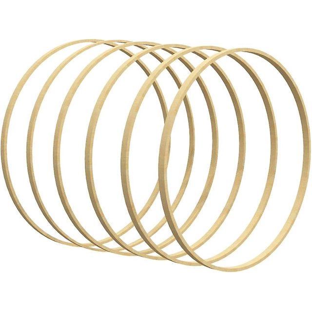6 Pack 10 Inch Wooden Bamboo Floral Hoops Wreath Rings For Making Wedding Wreath Decor And Wall Hanging Craft
