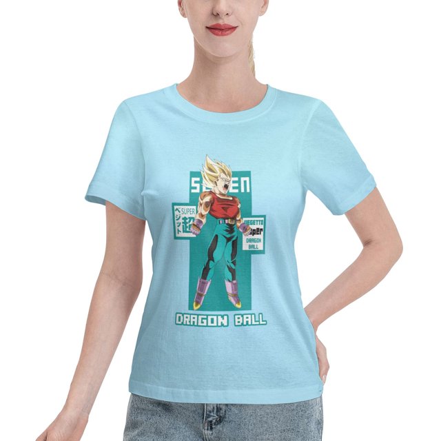 T-Shirt Basique à Manches Courtes pour Femmes Super Saiyan