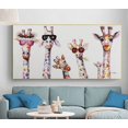thumbnail image 3 of Jinsinto Tableau Décoratif sur Toile, Famille d'Animaux Girafe Colorée, 30x60 cm, 3 of 4