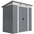 thumbnail image 1 of Outsunny 6' x 4' Metal Outdoor Storage Shed w/ Sliding Doors Grey, 1 of 10