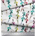 thumbnail image 3 of Soimoi White Rayon Crepe Fabric Colorful Flower Watercolor Print Sewing Fabric BTY 46 Inch Wide, 3 of 3