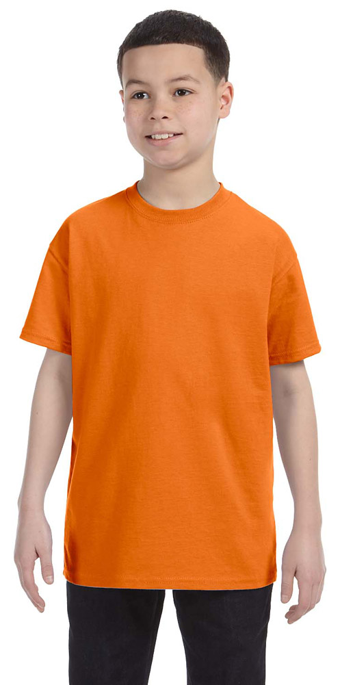 Hanes 54500 Youth Tagless T-Shirt - Orange - Large