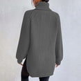 thumbnail image 3 of 2025 Women's High Neck Womens Sweatshirt Comfy Solid Color Pullover Knit Oversized Pullover Sweaters for Women Sweater with Split Hem Plus Size Sweaters for Women and Bell, 3 of 6
