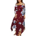 thumbnail image 3 of LSLJS Robe Maxi Fluide à Imprimé Floral pour Femmes, Épaules Dénudées, Grande Taille, à Lacets, 3 of 7