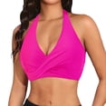 thumbnail image 1 of Haut de Bikini Rehausseur pour Femmes Col en V Couverture Complète avec Bretelles Réglables et Fermeture à Boucle, 1 of 4
