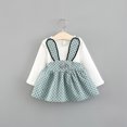 thumbnail image 4 of LUOGENLI Robe Bébé Filles Vêtements Enfants Été Robe Florale Froncée Sans Manches Robe Fille Jupe Maxi Blanche avec Poches Vert 0-6 Mois, 4 of 4