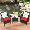 thumbnail image 1 of Gymax 3PCS Patio Outdoor Rattan Furniture Set w/ Cushioned Chairs Coffee Table, 1 of 10