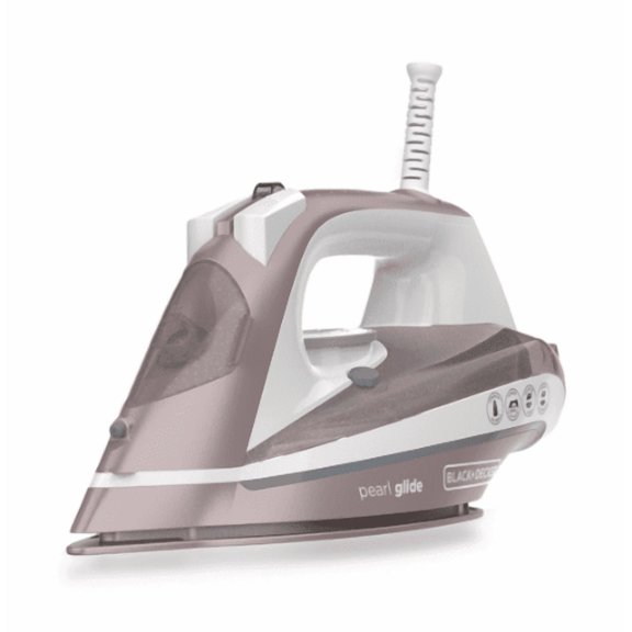 Fer BLACK+DECKER Pearl – glisse jusqu’à 50 % plus fluide grâce à la semelle en céramique infusée de perles, vapeur puissante, cordon de 8 pieds et fonction de vapeur verticale IR2398C