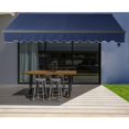 thumbnail image 1 of ALEKO Auvent de Terrasse Résidentiel Rétractable à Cadre Noir Motorisé 10 X 8 Pi, Couleur Bleue, 1 of 12