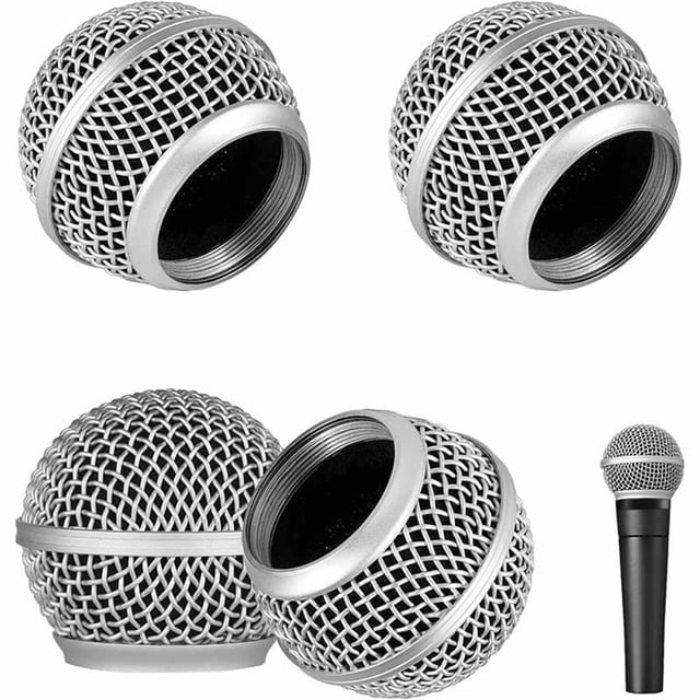 Grille de Microphone de Remplacement Portable Professionnelle Détachable Filaire Sans Fil avec Éponge Intégrée KTV Fête Concert Tête de Micro Pièce Type 1