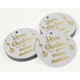 thumbnail image 3 of Inkdotpot Gold Foil Paper Hang Tags Merry Christmas & Happy Holiday Favor Tags 100 Pieces, 3 of 6