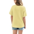 thumbnail image 2 of Hauts d'Été pour Adolescentes 2025 T-Shirts Surdimensionnés à Manches Courtes Chic Décontracté Col Rond Mode, 2 of 5