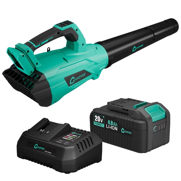 Souffleur de Feuilles Électrique avec Batterie et Chargeur, Souffleur de Feuilles Portatif Sans Fil 20 V, Débit d'Air Puissant 700 CFM et 250 Mi/h, Batterie 4,0 Ah et Chargeur pour l'Entretien de la Pelouse, le Nettoyage des Feuilles et le Soufflage de Poussière