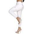 thumbnail image 4 of VIP Jeans Cute Cargo Mid Waisted Jogger Skinny Drawstring Plus Size 3XL, Color: White, 4 of 9