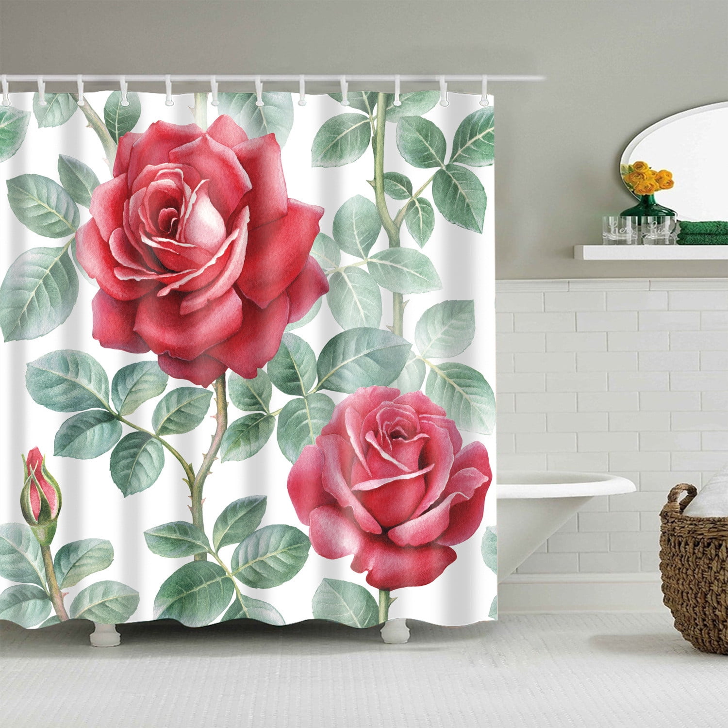 TopLLC Valentine Day Couple Shower Curtains Various Patterns Shower Shower Curtain Bathroom Shower Curtain Digital Printing Polyester Shower Curtain