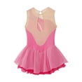thumbnail image 4 of Nyeemya Kid Girls Ice Figure Skating Costume Patchwork Color Mesh Leotard Dress for Dance Performance Pink 6, 4 of 6