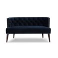thumbnail image 1 of Celine Tufted Settee Nailhead Accents Dark Navy Blue, 1 of 12