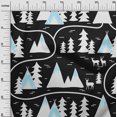thumbnail image 3 of oneOone Silk Tabby Black Fabric Mountain Pattern Craft Projects Decor Fabric Printed By The Yard 42 Inch Wide, 3 of 5