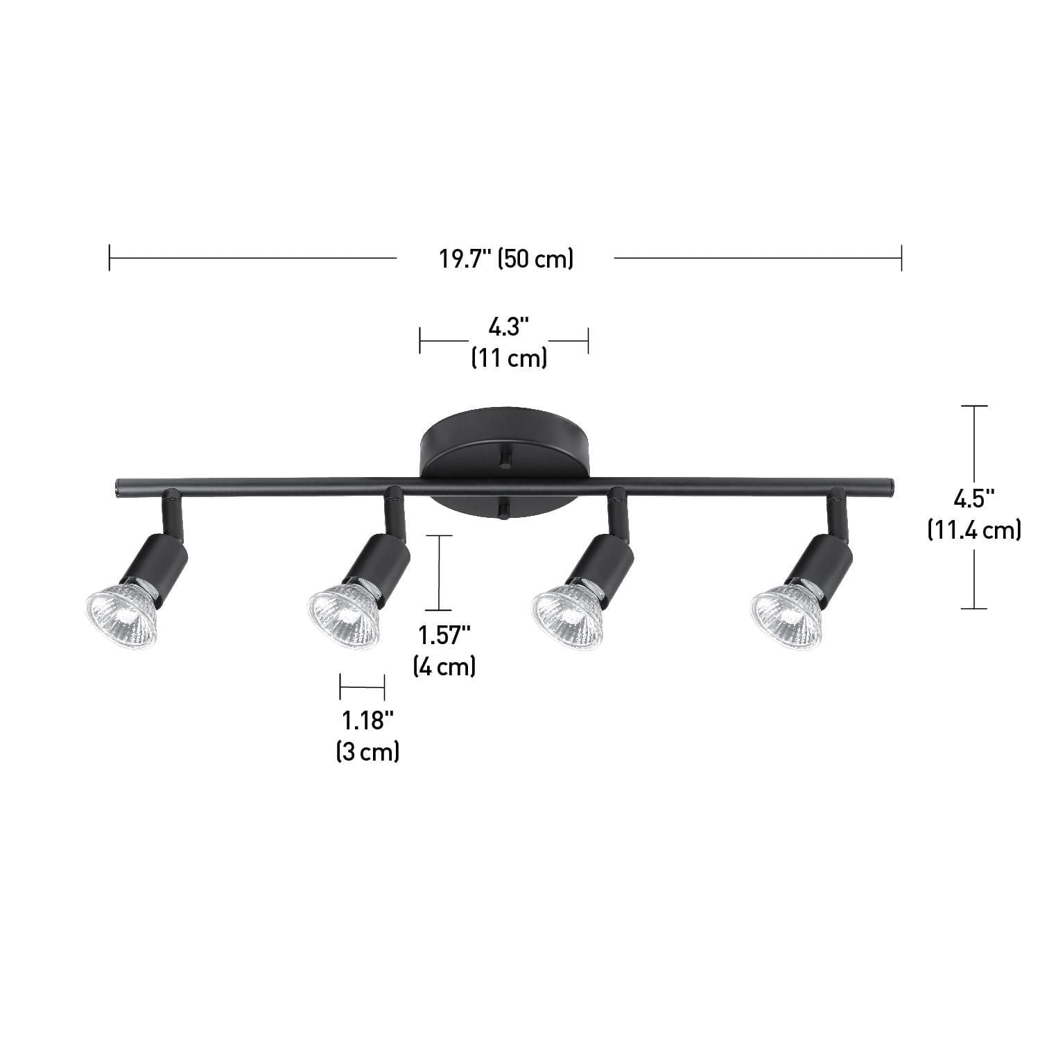 Globe Electric Payton 4-Light Matte Black Track Lighting