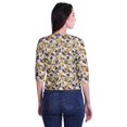 thumbnail image 3 of Moomaya Printed Keyhole Neck Ring Top Casual 3/4th Sleeve Tees Tank Tunic Top, 3 of 5