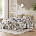 thumbnail image 2 of Regency Heights Ensemble de Douillette Taille Simple TG, Ensemble de Lit 6 Pcs Simple TG, Ensemble de Literie à Imprimé Géométrique Rond avec Draps, Jaune, 2 of 10
